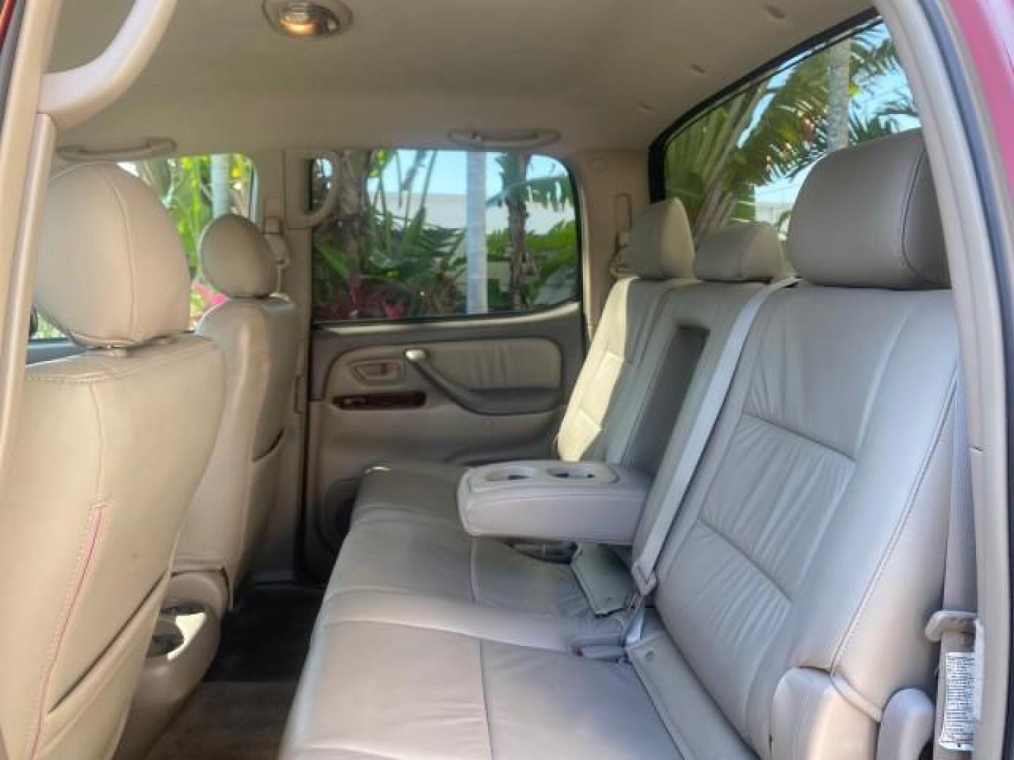 2006 Salsa Red Pearl /Taupe Toyota Tundra SR5 4 DR CREW LOW MILES 93,838 (5TBET34156S) with an 4.7L DOHC SEFI 32-Valve i-Force V8 Engine engine, Automatic transmission, located at 4701 North Dixie Hwy, Pompano Beach, FL, 33064, (954) 422-2889, 26.240938, -80.123474 - OUR WEBPAGE FLORIDACARS1.COM HAS OVER 100 PHOTOS AND FREE CARFAX LINK 2006 TOYOTA TUNDRA SR5 X-SP RACING APPERANCE PCKG - VERY HARD TO FIND IN LEATHER VIN: 5TBET34156S560824 5 T B E T 3 4 1 5 6 S 5 6 0 8 2 4 4 DOOR EXTENDED CAB PICKUP 4.7L V8 F DOHC 32V GASOLINE 19 MPG REAR WHEEL DRIVE Features 20 I - Photo#77