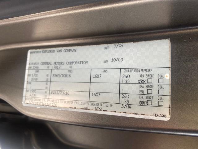 2004 Sandalwood Metallic /Neutral Chevrolet Express Passenger 1 OWNER HI TOP EXPLORER CONVERSION (1GBFG15T141) with an 5.3L Vortec 5300 V8 SFI Engine engine, Automatic transmission, located at 4701 North Dixie Hwy, Pompano Beach, FL, 33064, (954) 422-2889, 26.240938, -80.123474 - OUR WEBPAGE FLORIDACARS1.COM HAS OVER 100 PHOTOS AND FREE CARFAX LINK 2004 Chevrolet Express 1500 EXPLORER HIGH TOP CONVERSION TOP OF THE LINE LEATHER LOADED DUAL DOORS ON BOTH SIDES ONE OF A KIND FIND WILL NOT LAST IN STOCK Van 5.3L V8 F Gasoline 20 MPG Rear Wheel Drive Features ABS Brakes Air Cond - Photo#69