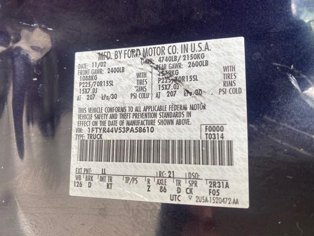 2003 Deep Wedgewood Blue Metallic /Dark Graphite Ford Ranger XLT AUTO X CAB LOW MILES 76,750 (1FTYR44V53P) with an 3.0L SEFI Flex-Fuel FFV V6 Engine engine, Automatic transmission, located at 4701 North Dixie Hwy, Pompano Beach, FL, 33064, (954) 422-2889, 26.240938, -80.123474 - OUR WEBPAGE FLORIDACARS1.COM HAS OVER 100 PHOTOS AND FREE CARFAX LINK 2003 Ford Ranger XLT AUTO AC LOADED GOOD FOR POOL SERVICE OR DELIEVERY SERVICE VERY DEPENDABLE 4 Door Extended Cab Pickup 3.0L V6 F Flex Fuel 23 MPG Rear Wheel Drive Features ABS Brakes Air Conditioning AM/FM Stereo Automatic Tran - Photo#70