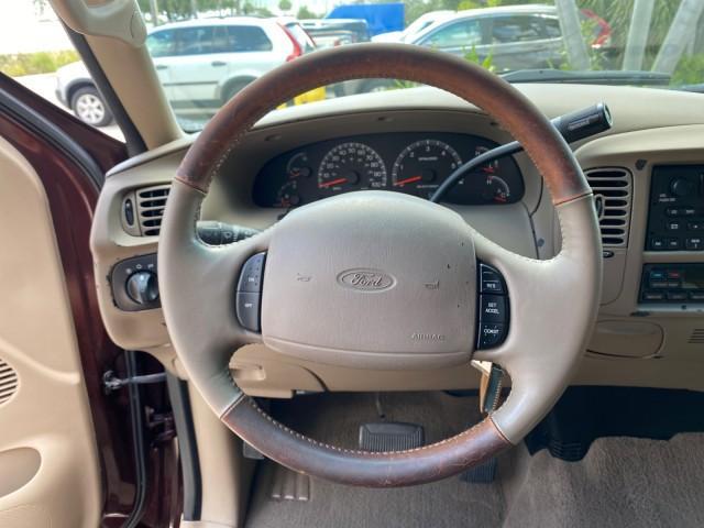 2002 Toreador Red Metallic /Dark Brown Ford F-150 CREW CAB King Ranch LOW MILES 56,886 (1FTRW07L12K) with an 5.4L SEFI OHC V8 Triton Engine engine, Automatic transmission, located at 4701 North Dixie Hwy, Pompano Beach, FL, 33064, (954) 422-2889, 26.240938, -80.123474 - OUR WEBPAGE FLORIDACARS1.COM HAS OVER 100 PHOTOS AND FREE CARFAX LINK 2002 Ford F-150 King Ranch Crew Pickup 5.4L V8 F SOHC 16V Gasoline 19 MPG Rear Wheel Drive Features ABS Brakes Air Conditioning Alloy Wheels AM/FM Stereo Automatic Transmission Bed Liner Cassette Player Cruise Control Leather Seat - Photo#50