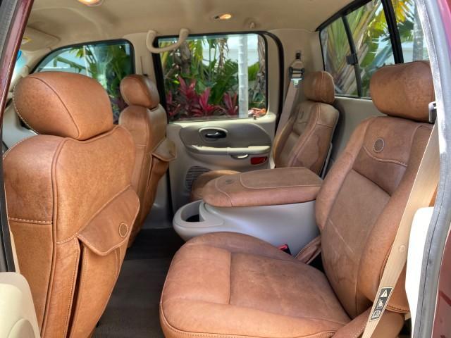 2002 Toreador Red Metallic /Dark Brown Ford F-150 CREW CAB King Ranch LOW MILES 56,886 (1FTRW07L12K) with an 5.4L SEFI OHC V8 Triton Engine engine, Automatic transmission, located at 4701 North Dixie Hwy, Pompano Beach, FL, 33064, (954) 422-2889, 26.240938, -80.123474 - OUR WEBPAGE FLORIDACARS1.COM HAS OVER 100 PHOTOS AND FREE CARFAX LINK 2002 Ford F-150 King Ranch Crew Pickup 5.4L V8 F SOHC 16V Gasoline 19 MPG Rear Wheel Drive Features ABS Brakes Air Conditioning Alloy Wheels AM/FM Stereo Automatic Transmission Bed Liner Cassette Player Cruise Control Leather Seat - Photo#73