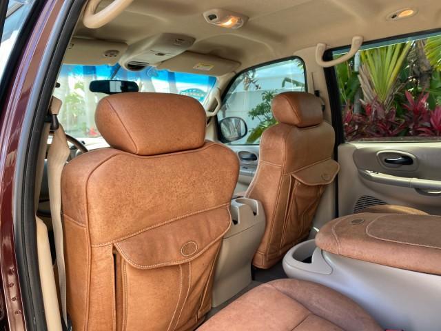 2002 Toreador Red Metallic /Dark Brown Ford F-150 CREW CAB King Ranch LOW MILES 56,886 (1FTRW07L12K) with an 5.4L SEFI OHC V8 Triton Engine engine, Automatic transmission, located at 4701 North Dixie Hwy, Pompano Beach, FL, 33064, (954) 422-2889, 26.240938, -80.123474 - OUR WEBPAGE FLORIDACARS1.COM HAS OVER 100 PHOTOS AND FREE CARFAX LINK 2002 Ford F-150 King Ranch Crew Pickup 5.4L V8 F SOHC 16V Gasoline 19 MPG Rear Wheel Drive Features ABS Brakes Air Conditioning Alloy Wheels AM/FM Stereo Automatic Transmission Bed Liner Cassette Player Cruise Control Leather Seat - Photo#77