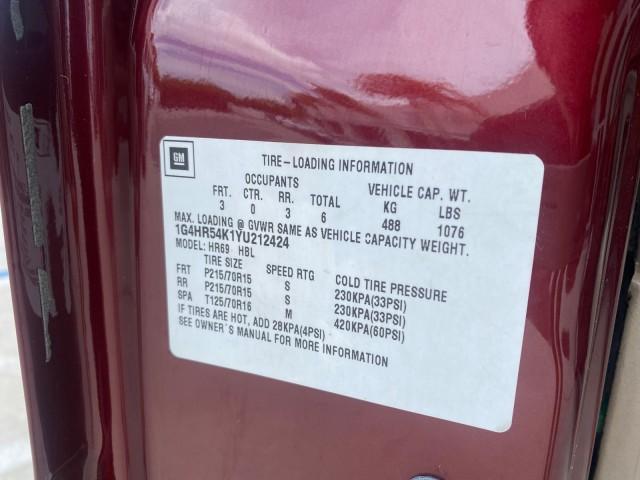 2000 Medium Red Pearl /Taupe Buick LeSabre Limited LEATHER LOW MILES (1G4HR54K1YU) with an 3.8L SFI V6 3800 Series II Engine engine, Automatic transmission, located at 4701 North Dixie Hwy, Pompano Beach, FL, 33064, (954) 422-2889, 26.240938, -80.123474 - OUR WEBPAGE FLORIDACARS1.COM HAS OVER 100 PHOTOS AND FREE CARFAX LINK 2000 Buick Lesabre Limited Sedan 4 DR 3.8L V6 F 12V Gasoline 30 MPG Front Wheel Drive Features ABS Brakes Air Conditioning Alloy Wheels AM/FM Stereo Automatic Transmission Cassette Player CD Audio Cruise Control Leather Seats Powe - Photo#70