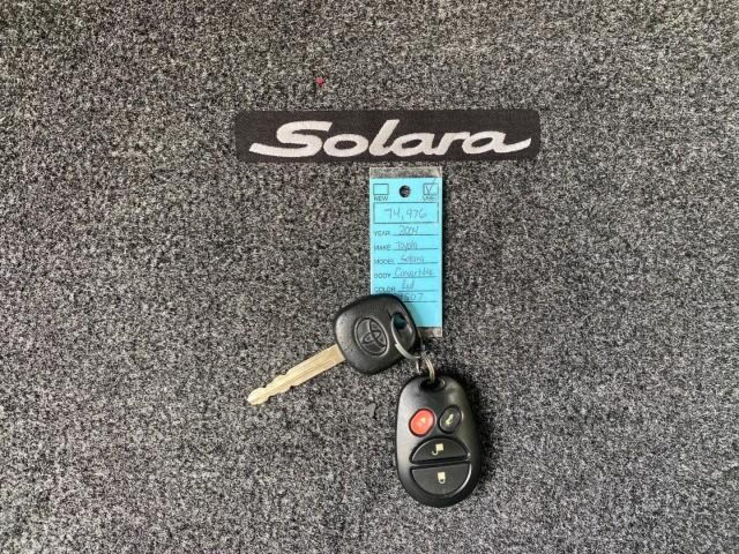 2004 Absolutely Red /Dark Stone Toyota Camry Solara CONV SE 1 OWNER 74972 Mi (4T1FA38P64U) with an 3.3L DOHC SMPI VVT-i 24-Valve V6 Engine engine, Automatic transmission, located at 4701 North Dixie Hwy, Pompano Beach, FL, 33064, (954) 422-2889, 26.240938, -80.123474 - OUR WEBPAGE FLORIDACARS1.COM HAS OVER 100 PHOTOS AND FREE CARFAX LINK 2004 Toyota Camry Solara SE V6 Convertible 3.3L V6 F DOHC 24V Gasoline 29 MPG Front Wheel Drive Features ABS Brakes Air Conditioning Alloy Wheels AM/FM Stereo Automatic Transmission Cassette Player CD Audio Cloth Seats Cruise Cont- Photo#23
