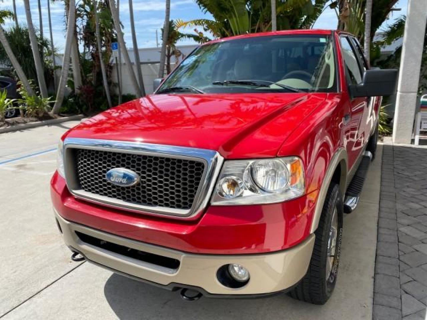 2007 Bright Red /Tan Ford F-150 Lariat 4WD LEATHER LOW MILES 80,286 (1FTPX14V97N) with an 5.4L 24-Valve EFI FFV V8 Engine engine, Automatic transmission, located at 4701 North Dixie Hwy, Pompano Beach, FL, 33064, (954) 422-2889, 26.240938, -80.123474 - OUR WEBPAGE FLORIDACARS1.COM HAS OVER 100 PHOTOS AND FREE CARFAX LINK 2007 Ford F-150 Lariat 4 Door Extended Cab Pickup 5.4L V8 F SOHC Flex Fuel 18 MPG Rear Wheel Drive w/ 4X4 Features 20 Inch Plus Wheels 4WD/AWD ABS Brakes Air Conditioning Alloy Wheels AM/FM Stereo Automatic Transmission Auxiliary- Photo#3