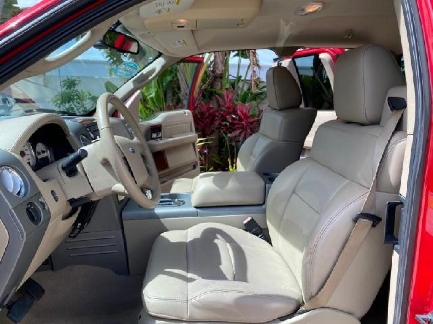 2007 Bright Red /Tan Ford F-150 Lariat 4WD LEATHER LOW MILES 80,286 (1FTPX14V97N) with an 5.4L 24-Valve EFI FFV V8 Engine engine, Automatic transmission, located at 4701 North Dixie Hwy, Pompano Beach, FL, 33064, (954) 422-2889, 26.240938, -80.123474 - OUR WEBPAGE FLORIDACARS1.COM HAS OVER 100 PHOTOS AND FREE CARFAX LINK 2007 Ford F-150 Lariat 4 Door Extended Cab Pickup 5.4L V8 F SOHC Flex Fuel 18 MPG Rear Wheel Drive w/ 4X4 Features 20 Inch Plus Wheels 4WD/AWD ABS Brakes Air Conditioning Alloy Wheels AM/FM Stereo Automatic Transmission Auxiliary- Photo#10