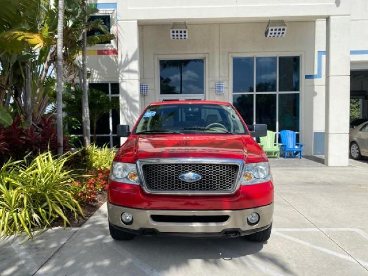 2007 Bright Red /Tan Ford F-150 Lariat 4WD LEATHER LOW MILES 80,286 (1FTPX14V97N) with an 5.4L 24-Valve EFI FFV V8 Engine engine, Automatic transmission, located at 4701 North Dixie Hwy, Pompano Beach, FL, 33064, (954) 422-2889, 26.240938, -80.123474 - OUR WEBPAGE FLORIDACARS1.COM HAS OVER 100 PHOTOS AND FREE CARFAX LINK 2007 Ford F-150 Lariat 4 Door Extended Cab Pickup 5.4L V8 F SOHC Flex Fuel 18 MPG Rear Wheel Drive w/ 4X4 Features 20 Inch Plus Wheels 4WD/AWD ABS Brakes Air Conditioning Alloy Wheels AM/FM Stereo Automatic Transmission Auxiliary- Photo#27