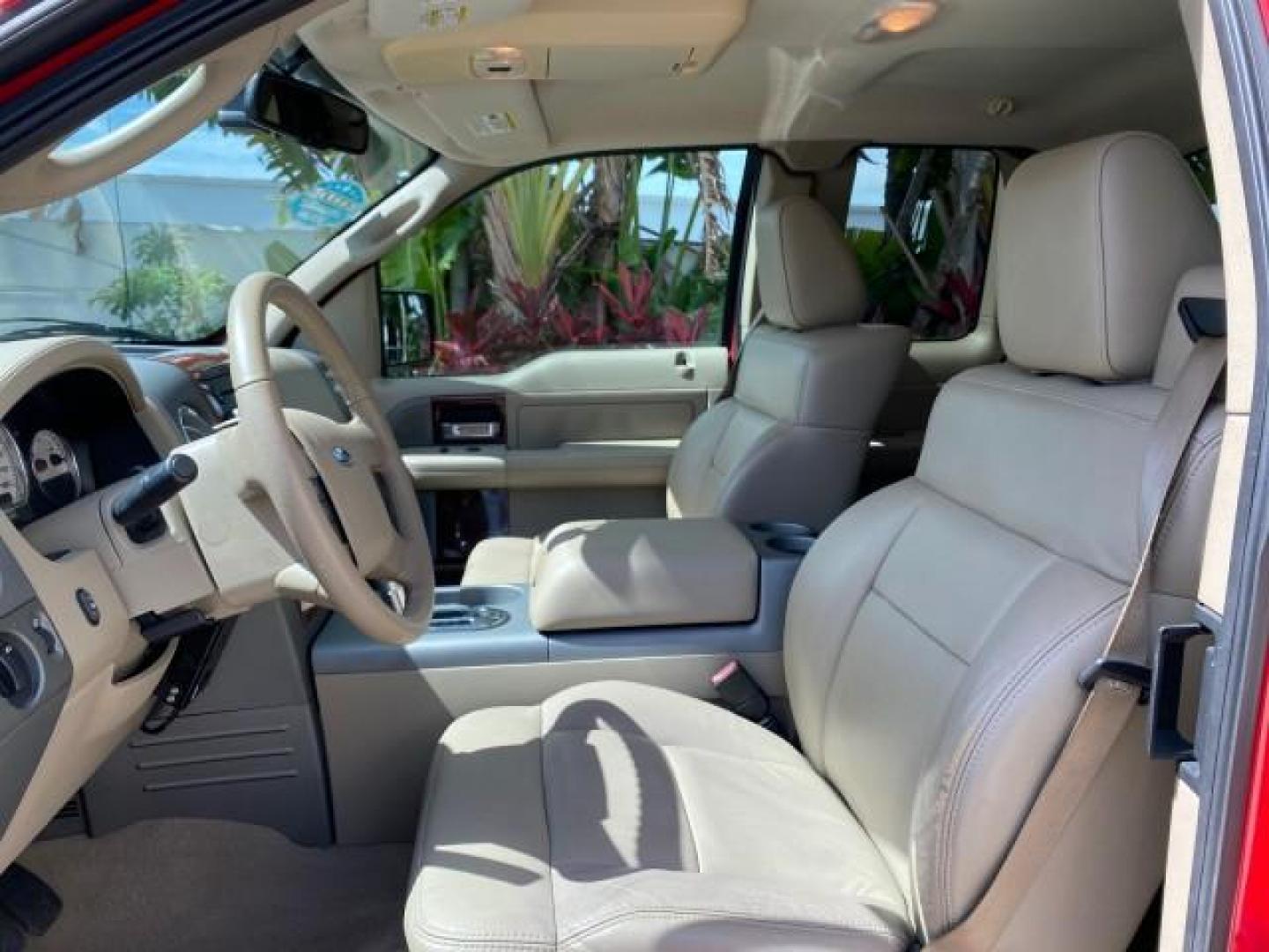 2007 Bright Red /Tan Ford F-150 Lariat 4WD LEATHER LOW MILES 80,286 (1FTPX14V97N) with an 5.4L 24-Valve EFI FFV V8 Engine engine, Automatic transmission, located at 4701 North Dixie Hwy, Pompano Beach, FL, 33064, (954) 422-2889, 26.240938, -80.123474 - OUR WEBPAGE FLORIDACARS1.COM HAS OVER 100 PHOTOS AND FREE CARFAX LINK 2007 Ford F-150 Lariat 4 Door Extended Cab Pickup 5.4L V8 F SOHC Flex Fuel 18 MPG Rear Wheel Drive w/ 4X4 Features 20 Inch Plus Wheels 4WD/AWD ABS Brakes Air Conditioning Alloy Wheels AM/FM Stereo Automatic Transmission Auxiliary- Photo#44