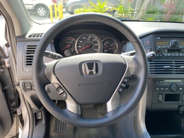 2004 Starlight Silver Metallic /Gray Honda Pilot EX-L 4WD LOW MILES 64,262 (2HKYF18574H) with an 3.5L SOHC PGM-FI 24-Valve VTEC V6 Engine engine, Automatic transmission, located at 4701 North Dixie Hwy, Pompano Beach, FL, 33064, (954) 422-2889, 26.240938, -80.123474 - OUR WEBPAGE FLORIDACARS1.COM HAS OVER 100 PHOTOS AND FREE CARFAX LINK 2004 Honda Pilot EX-L 4WD/AWD 4 Door Wagon/Sport Utility 3.5L V6 F SOHC Gasoline 22 MPG All Wheel Drive Features 4WD/AWD ABS Brakes Air Conditioning Alloy Wheels AM/FM Stereo Automatic Transmission Cassette Player CD Audio Cruise- Photo#45