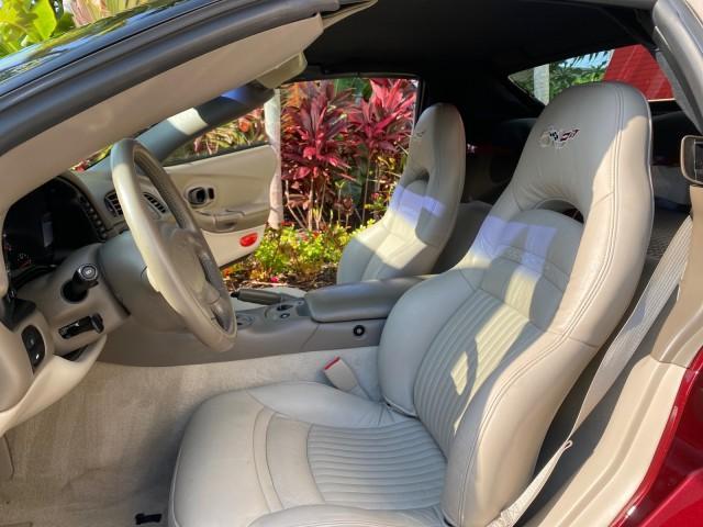 2003 50th Anniversary Red /Light Oak Chevrolet Corvette 50TH CONVERTIBLE LOW MILES 6,742 (1G1YY32G735) with an 5.7L Ls1 V8 SFI Engine engine, Automatic transmission, located at 4701 North Dixie Hwy, Pompano Beach, FL, 33064, (954) 422-2889, 26.240938, -80.123474 - OUR WEBPAGE FLORIDACARS1.COM HAS OVER 100 PHOTOS AND FREE CARFAX LINK 2003 Chevrolet Corvette 50th Anniversary Convertible 5.7L V8 F OHV Gasoline 25 MPG Rear Wheel Drive Features ABS Brakes Air Conditioning Alloy Wheels AM/FM Stereo Automatic Transmission BOSE Sound System CD Audio Cruise Control He- Photo#10