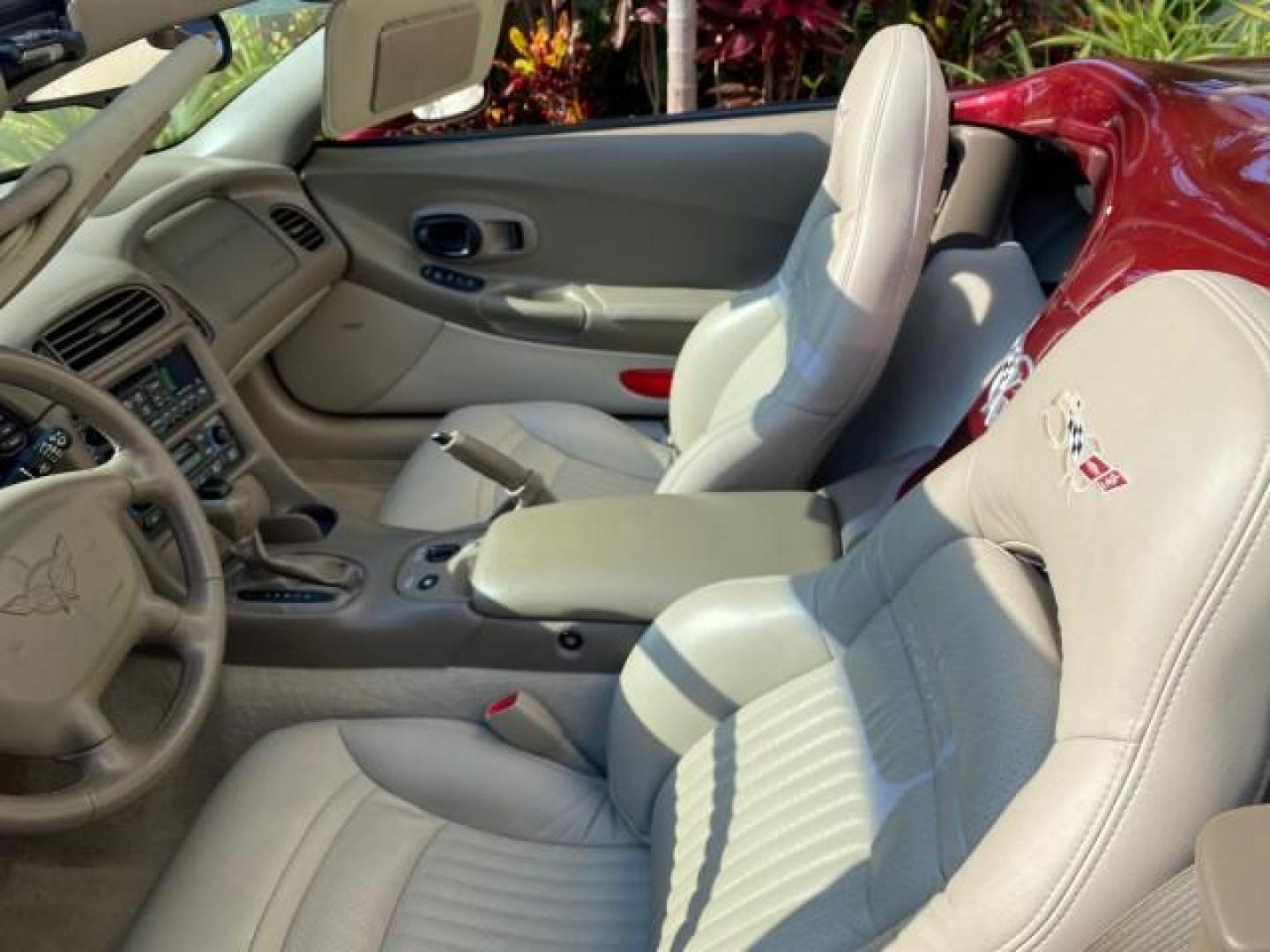 2003 50th Anniversary Red /Light Oak Chevrolet Corvette 50TH CONVERTIBLE LOW MILES 6,742 (1G1YY32G735) with an 5.7L Ls1 V8 SFI Engine engine, Automatic transmission, located at 4701 North Dixie Hwy, Pompano Beach, FL, 33064, (954) 422-2889, 26.240938, -80.123474 - OUR WEBPAGE FLORIDACARS1.COM HAS OVER 100 PHOTOS AND FREE CARFAX LINK 2003 Chevrolet Corvette 50th Anniversary Convertible 5.7L V8 F OHV Gasoline 25 MPG Rear Wheel Drive Features ABS Brakes Air Conditioning Alloy Wheels AM/FM Stereo Automatic Transmission BOSE Sound System CD Audio Cruise Control He- Photo#51