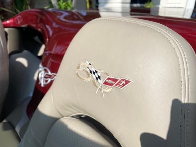 2003 50th Anniversary Red /Light Oak Chevrolet Corvette 50TH CONVERTIBLE LOW MILES 6,742 (1G1YY32G735) with an 5.7L Ls1 V8 SFI Engine engine, Automatic transmission, located at 4701 North Dixie Hwy, Pompano Beach, FL, 33064, (954) 422-2889, 26.240938, -80.123474 - OUR WEBPAGE FLORIDACARS1.COM HAS OVER 100 PHOTOS AND FREE CARFAX LINK 2003 Chevrolet Corvette 50th Anniversary Convertible 5.7L V8 F OHV Gasoline 25 MPG Rear Wheel Drive Features ABS Brakes Air Conditioning Alloy Wheels AM/FM Stereo Automatic Transmission BOSE Sound System CD Audio Cruise Control He- Photo#52