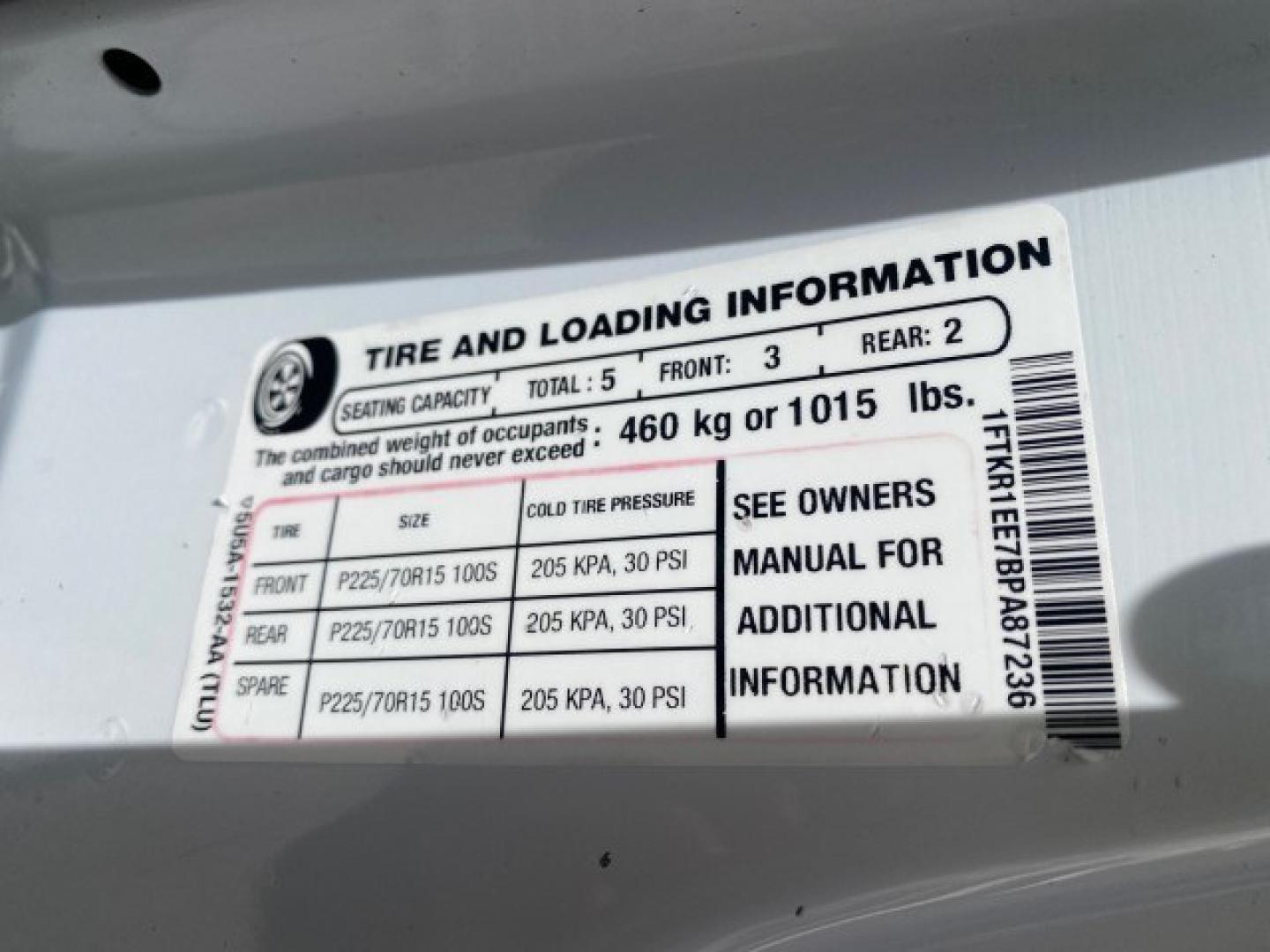 2011 Oxford White /Medium Dark Flint Ford Ranger X CAB XLT 1 OWNER FL (1FTKR1EE7BP) with an 4.0L SOHC V6 Engine engine, Automatic transmission, located at 4701 North Dixie Hwy, Pompano Beach, FL, 33064, (954) 422-2889, 26.240938, -80.123474 - OUR WEBPAGE FLORIDACARS1.COM HAS OVER 100 PHOTOS AND FREE CARFAX LINK 2011 Ford Ranger XLT 1 OWNER Club Cab Pickup 4.0L V6 F SOHC 16V Gasoline 21 MPG Rear Wheel Drive Features ABS Brakes Air Conditioning Alloy Wheels AM/FM Stereo Automatic Transmission Auxiliary Audio Input Bed Liner CD Audio Cloth- Photo#73