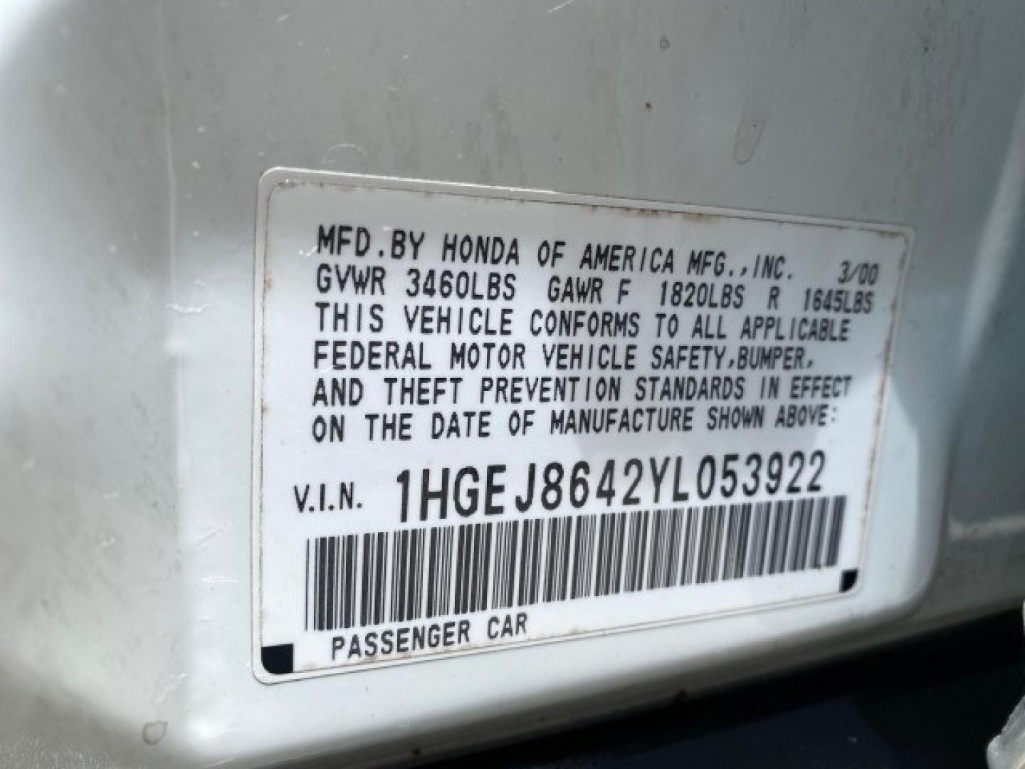 2000 Taffeta White /Gray Honda Civic EX LOW MILES 45,406 (1HGEJ8642YL) with an 1.6L SOHC VTEC 16-Valve I4 Engine engine, Automatic transmission, located at 4701 North Dixie Hwy, Pompano Beach, FL, 33064, (954) 422-2889, 26.240938, -80.123474 - OUR WEBPAGE FLORIDACARS1.COM HAS OVER 100 PHOTOS AND FREE CARFAX LINK 2000 Honda Civic EX Sedan 4 DR 1.6L I4 F 16V Gasoline 35 MPG Front Wheel Drive Features ABS Brakes Air Conditioning AM/FM Stereo Automatic Transmission CD Audio Cruise Control Power Locks Power Mirrors Power Windows Rear Defroster- Photo#74