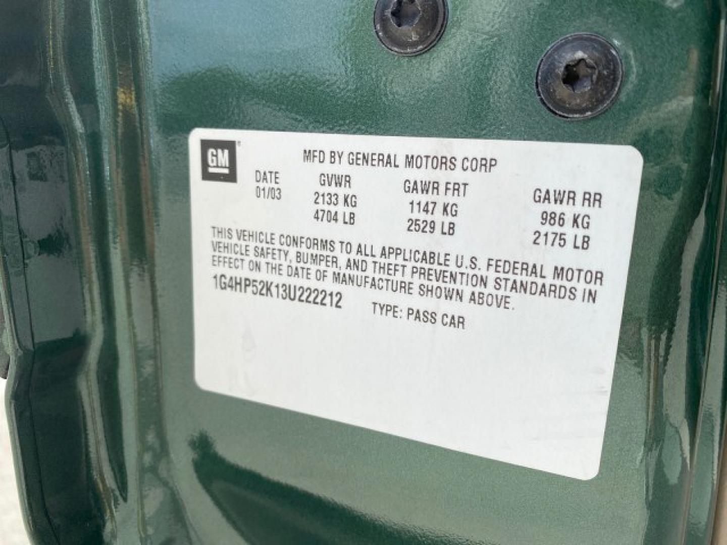 2003 Jade Green Metallic /Taupe Buick LeSabre Custom 1 OWNER LEATHER LOW MILES 89,057 (1G4HP52K13U) with an 3.8L 3800 V6 SFI Engine engine, Automatic transmission, located at 4701 North Dixie Hwy, Pompano Beach, FL, 33064, (954) 422-2889, 26.240938, -80.123474 - OUR WEBPAGE FLORIDACARS1.COM HAS OVER 100 PHOTOS AND FREE CARFAX LINK 2003 Buick Lesabre Custom 1 OWNER Sedan 4 DR 3.8L V6 F 12V Gasoline 29 MPG Front Wheel Drive Features ABS Brakes Air Conditioning Alloy Wheels AM/FM Stereo Automatic Transmission CD Audio Cruise Control Leather Seats Power Locks P- Photo#70