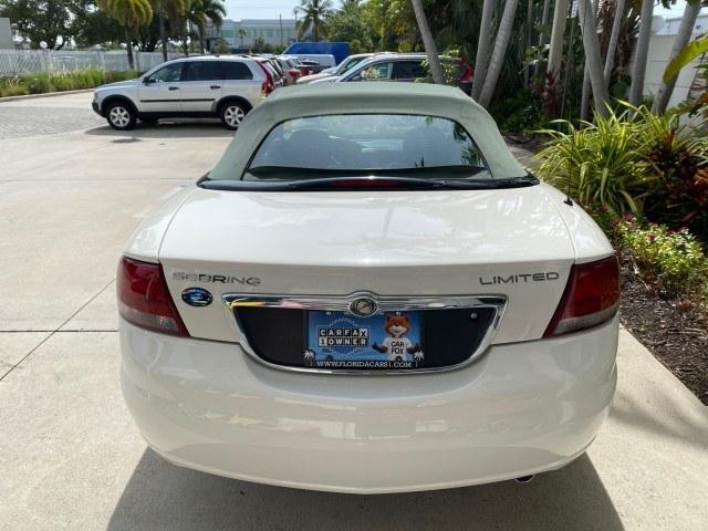2004 Stone White /Dark Slate Gray Chrysler Sebring Limited LOW MILES 65,491 (1C3EL65R14N) with an 2.7L MPI DOHC 24-Valve V6 Engine engine, Automatic transmission, located at 4701 North Dixie Hwy, Pompano Beach, FL, 33064, (954) 422-2889, 26.240938, -80.123474 - OUR WEBPAGE FLORIDACARS1.COM HAS OVER 100 PHOTOS AND FREE CARFAX LINK 2004 Chrysler Sebring Limited Convertible 2.7L V6 F DOHC Gasoline 28 MPG Front Wheel Drive Features ABS Brakes Air Conditioning Alloy Wheels AM/FM Stereo Automatic Transmission CD Audio Cruise Control Infinity Sound System Leather- Photo#44