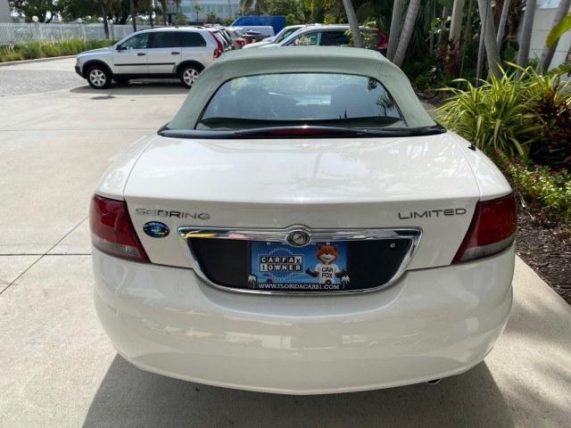 2004 Stone White /Dark Slate Gray Chrysler Sebring Limited LOW MILES 65,491 (1C3EL65R14N) with an 2.7L MPI DOHC 24-Valve V6 Engine engine, Automatic transmission, located at 4701 North Dixie Hwy, Pompano Beach, FL, 33064, (954) 422-2889, 26.240938, -80.123474 - OUR WEBPAGE FLORIDACARS1.COM HAS OVER 100 PHOTOS AND FREE CARFAX LINK 2004 Chrysler Sebring Limited Convertible 2.7L V6 F DOHC Gasoline 28 MPG Front Wheel Drive Features ABS Brakes Air Conditioning Alloy Wheels AM/FM Stereo Automatic Transmission CD Audio Cruise Control Infinity Sound System Leather- Photo#96