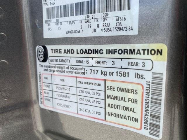 2010 Sterling Grey Metallic /Medium Stone Ford F-150 4 DR CREW XL LOW MILES 34,625 (1FTEW1CW5AF) with an 4.6L 8-Cyl Engine engine, Automatic transmission, located at 4701 North Dixie Hwy, Pompano Beach, FL, 33064, (954) 422-2889, 26.240938, -80.123474 - OUR WEBPAGE FLORIDACARS1.COM HAS OVER 100 PHOTOS AND FREE CARFAX LINK 2010 Ford F-150 XL Crew Pickup 4.6L V8 F SOHC 16V Gasoline 19 MPG Rear Wheel Drive Features ABS Brakes Air Conditioning Alloy Wheels AM/FM Stereo Automatic Transmission Auxiliary Audio Input Bed Liner Cloth Seats CD Audio Cruise C- Photo#73