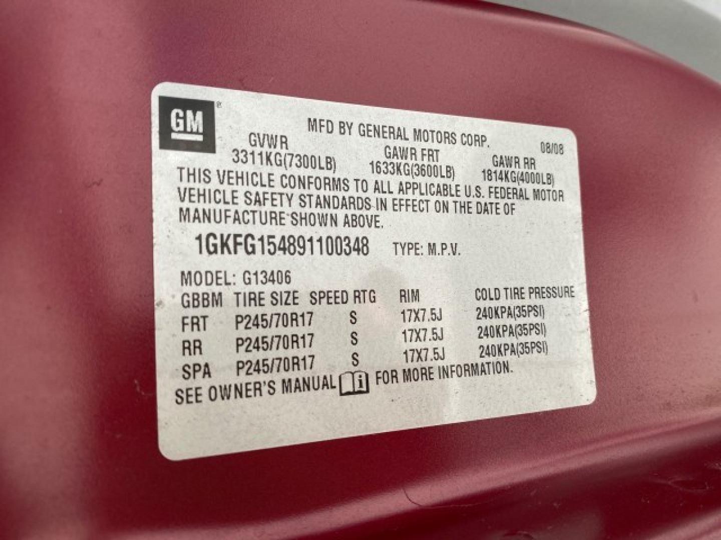 2009 Sport Red Metallic /Medium Pewter GMC Savana Passenger LOW MILES 53,014 1 OWNER 8 Passenger (1GKFG154891) with an 5.3L Vortec 1000 V8 SFI Engine engine, Automatic transmission, located at 4701 North Dixie Hwy, Pompano Beach, FL, 33064, (954) 422-2889, 26.240938, -80.123474 - OUR WEBPAGE FLORIDACARS1.COM HAS OVER 100 PHOTOS AND FREE CARFAX LINK 2009 GMC Savana LS 1500 1 OWNER 8 PASSENGER Van 5.3L V8 F OHV 16V Flex Fuel 16 MPG Rear Wheel Drive Features ABS Brakes Air Conditioning AM/FM Stereo Automatic Transmission CD Audio Cloth Seats Cruise Control Overhead Airbags Powe- Photo#96