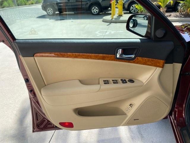 2010 Dark Cherry Red /Camel Hyundai Sonata Limited LOW MILES 27,381 1 OWNER (5NPEU4AF7AH) with an 3.3L DOHC V6 Engine engine, Automatic transmission, located at 4701 North Dixie Hwy, Pompano Beach, FL, 33064, (954) 422-2889, 26.240938, -80.123474 - OUR WEBPAGE FLORIDACARS1.COM HAS OVER 100 PHOTOS AND FREE CARFAX LINK 2010 Hyundai Sonata Limited V6 1 OWNER Sedan 4 DR 3.3L V6 F DOHC 24V Gasoline 29 MPG Front Wheel Drive Features ABS Brakes Air Conditioning Alloy Wheels AM/FM Stereo Automatic Transmission Auxiliary Audio Input CD Audio Cruise Con- Photo#41