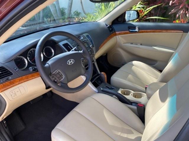 2010 Dark Cherry Red /Camel Hyundai Sonata Limited LOW MILES 27,381 1 OWNER (5NPEU4AF7AH) with an 3.3L DOHC V6 Engine engine, Automatic transmission, located at 4701 North Dixie Hwy, Pompano Beach, FL, 33064, (954) 422-2889, 26.240938, -80.123474 - OUR WEBPAGE FLORIDACARS1.COM HAS OVER 100 PHOTOS AND FREE CARFAX LINK 2010 Hyundai Sonata Limited V6 1 OWNER Sedan 4 DR 3.3L V6 F DOHC 24V Gasoline 29 MPG Front Wheel Drive Features ABS Brakes Air Conditioning Alloy Wheels AM/FM Stereo Automatic Transmission Auxiliary Audio Input CD Audio Cruise Con- Photo#47