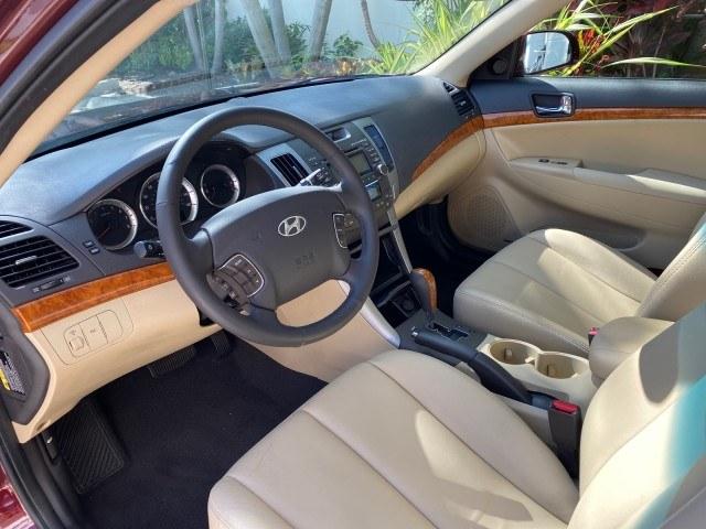 2010 Dark Cherry Red /Camel Hyundai Sonata Limited LOW MILES 27,381 1 OWNER (5NPEU4AF7AH) with an 3.3L DOHC V6 Engine engine, Automatic transmission, located at 4701 North Dixie Hwy, Pompano Beach, FL, 33064, (954) 422-2889, 26.240938, -80.123474 - OUR WEBPAGE FLORIDACARS1.COM HAS OVER 100 PHOTOS AND FREE CARFAX LINK 2010 Hyundai Sonata Limited V6 1 OWNER Sedan 4 DR 3.3L V6 F DOHC 24V Gasoline 29 MPG Front Wheel Drive Features ABS Brakes Air Conditioning Alloy Wheels AM/FM Stereo Automatic Transmission Auxiliary Audio Input CD Audio Cruise Con- Photo#48