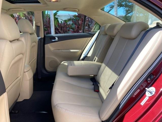 2010 Dark Cherry Red /Camel Hyundai Sonata Limited LOW MILES 27,381 1 OWNER (5NPEU4AF7AH) with an 3.3L DOHC V6 Engine engine, Automatic transmission, located at 4701 North Dixie Hwy, Pompano Beach, FL, 33064, (954) 422-2889, 26.240938, -80.123474 - OUR WEBPAGE FLORIDACARS1.COM HAS OVER 100 PHOTOS AND FREE CARFAX LINK 2010 Hyundai Sonata Limited V6 1 OWNER Sedan 4 DR 3.3L V6 F DOHC 24V Gasoline 29 MPG Front Wheel Drive Features ABS Brakes Air Conditioning Alloy Wheels AM/FM Stereo Automatic Transmission Auxiliary Audio Input CD Audio Cruise Con- Photo#81