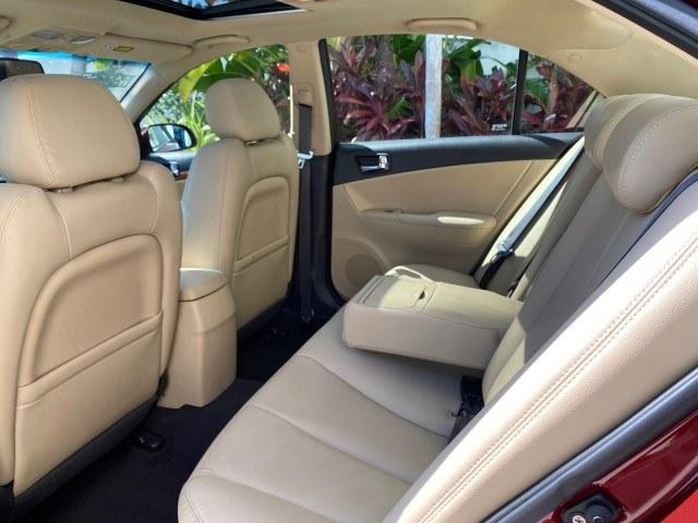 2010 Dark Cherry Red /Camel Hyundai Sonata Limited LOW MILES 27,381 1 OWNER (5NPEU4AF7AH) with an 3.3L DOHC V6 Engine engine, Automatic transmission, located at 4701 North Dixie Hwy, Pompano Beach, FL, 33064, (954) 422-2889, 26.240938, -80.123474 - OUR WEBPAGE FLORIDACARS1.COM HAS OVER 100 PHOTOS AND FREE CARFAX LINK 2010 Hyundai Sonata Limited V6 1 OWNER Sedan 4 DR 3.3L V6 F DOHC 24V Gasoline 29 MPG Front Wheel Drive Features ABS Brakes Air Conditioning Alloy Wheels AM/FM Stereo Automatic Transmission Auxiliary Audio Input CD Audio Cruise Con- Photo#84