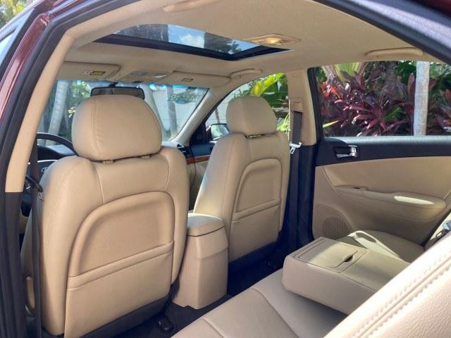 2010 Dark Cherry Red /Camel Hyundai Sonata Limited LOW MILES 27,381 1 OWNER (5NPEU4AF7AH) with an 3.3L DOHC V6 Engine engine, Automatic transmission, located at 4701 North Dixie Hwy, Pompano Beach, FL, 33064, (954) 422-2889, 26.240938, -80.123474 - OUR WEBPAGE FLORIDACARS1.COM HAS OVER 100 PHOTOS AND FREE CARFAX LINK 2010 Hyundai Sonata Limited V6 1 OWNER Sedan 4 DR 3.3L V6 F DOHC 24V Gasoline 29 MPG Front Wheel Drive Features ABS Brakes Air Conditioning Alloy Wheels AM/FM Stereo Automatic Transmission Auxiliary Audio Input CD Audio Cruise Con- Photo#87
