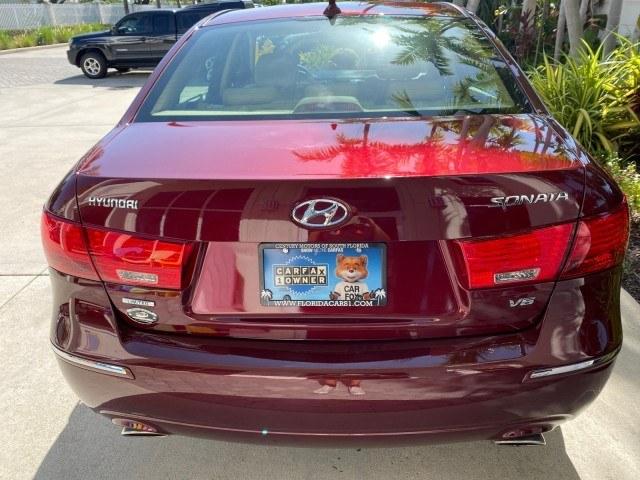 2010 Dark Cherry Red /Camel Hyundai Sonata Limited LOW MILES 27,381 1 OWNER (5NPEU4AF7AH) with an 3.3L DOHC V6 Engine engine, Automatic transmission, located at 4701 North Dixie Hwy, Pompano Beach, FL, 33064, (954) 422-2889, 26.240938, -80.123474 - OUR WEBPAGE FLORIDACARS1.COM HAS OVER 100 PHOTOS AND FREE CARFAX LINK 2010 Hyundai Sonata Limited V6 1 OWNER Sedan 4 DR 3.3L V6 F DOHC 24V Gasoline 29 MPG Front Wheel Drive Features ABS Brakes Air Conditioning Alloy Wheels AM/FM Stereo Automatic Transmission Auxiliary Audio Input CD Audio Cruise Con- Photo#99