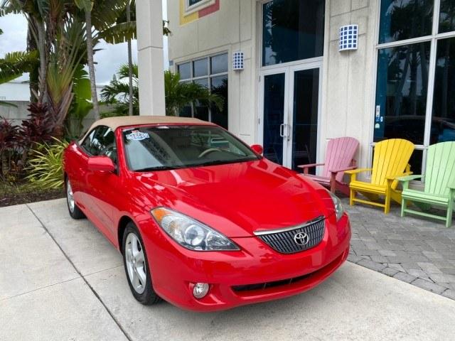 2006 Absolutely Red /Ivory Toyota Camry Solara SLE V6 LOW MILES 82,218 1 OWNER (4T1FA38P16U) with an 3.3L DOHC SMPI 24-Valve V6 Engine engine, Automatic transmission, located at 4701 North Dixie Hwy, Pompano Beach, FL, 33064, (954) 422-2889, 26.240938, -80.123474 - OUR WEBPAGE FLORIDACARS1.COM HAS OVER 100 PHOTOS AND FREE CARFAX LINK 2006 Toyota Camry Solara SLE V6 1 OWNER Convertible 3.3L V6 F DOHC 24V Gasoline 29 MPG Front Wheel Drive Features ABS Brakes Air Conditioning Alloy Wheels AM/FM Stereo Automatic Transmission CD Audio Cruise Control Front Seat Heat- Photo#1