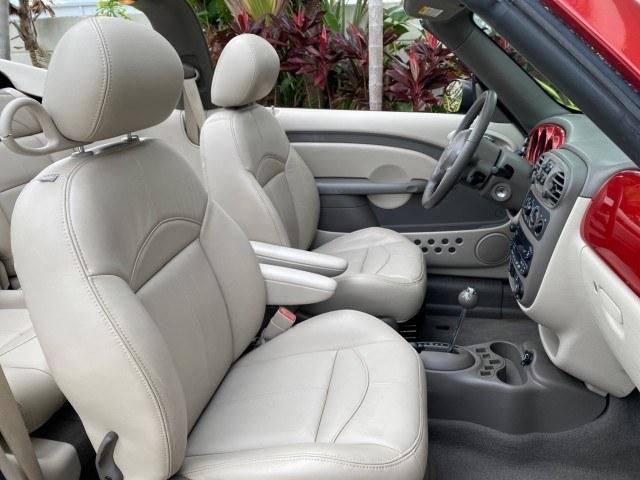 2005 Inferno Red Crystal Pearl /Taupe/Pearl Beige Chrysler PT Cruiser Touring CONV LOW MILES 34,462 (3C3AY55E85T) with an 2.4L DOHC SMPI 16-Valve I4 Engine engine, Automatic transmission, located at 4701 North Dixie Hwy, Pompano Beach, FL, 33064, (954) 422-2889, 26.240938, -80.123474 - OUR WEBPAGE FLORIDACARS1.COM HAS OVER 100 PHOTOS AND FREE CARFAX LINK 2005 Chrysler PT Cruiser Touring Convertible 2.4L I4 F DOHC 16V Gasoline 29 MPG Front Wheel Drive Features ABS Brakes Air Conditioning Alloy Wheels AM/FM Stereo Automatic Transmission Cassette Player CD Audio Cruise Control Leathe- Photo#70